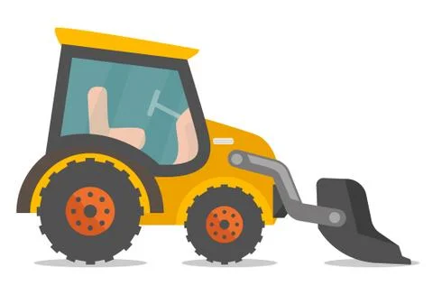 Loader excavator vector cartoon illustration. Illustrazione stock