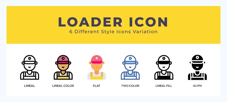 Loader icon set. Design elements for logo Illustrazione stock