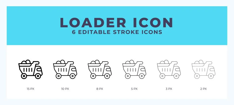 Loader icon set with different stroke. Design elements for logo. Vector ill.. Stockillustratie
