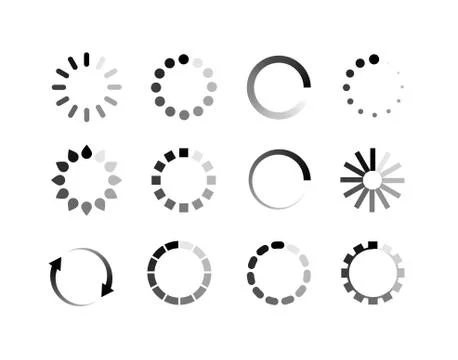 Loader icon vector circle button. Load sign ymbol progress bar for upload 스톡 일러스트