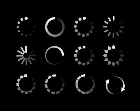 Loader icon vector circle button. Load sign ymbol progress bar for upload Stock Illustration