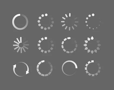 Loader icon vector circle button. Load sign ymbol progress bar for upload 스톡 일러스트