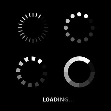 Loader icon vector circle button set. Download icon round process. Vector Ilustração Stock