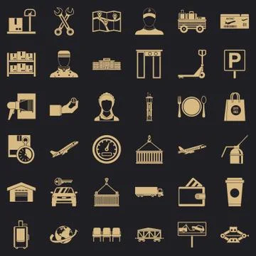 Loader icons set, simple style Illustrazione stock