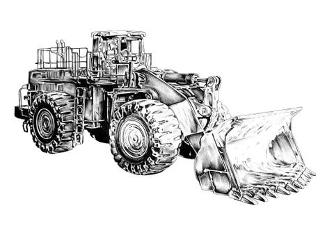 Loader illustration drawing art Stock Illustration