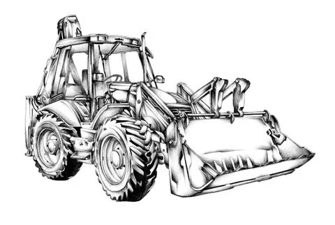 Loader illustration drawing art Stock Illustration