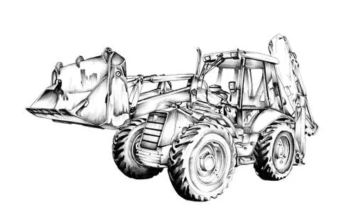 Loader illustration drawing art Stock Illustration