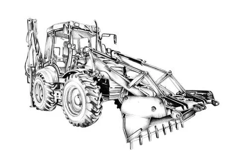 Loader illustration drawing art Stock Illustration