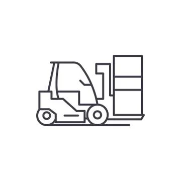 Loader line icon concept. Loader vector linear illustration, symbol, sign Stock Illustration