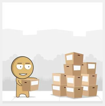 Loader loading boxes Illustrazione stock