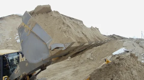Loader, Loading Sand to the Truck Stock Footage 63863315