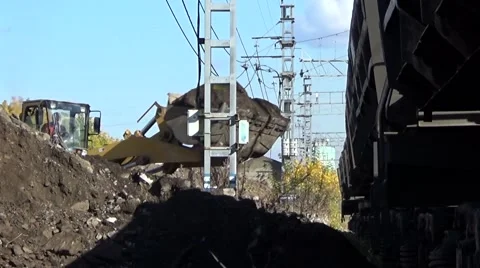 Loader loads the ground Stock Footage 55028781