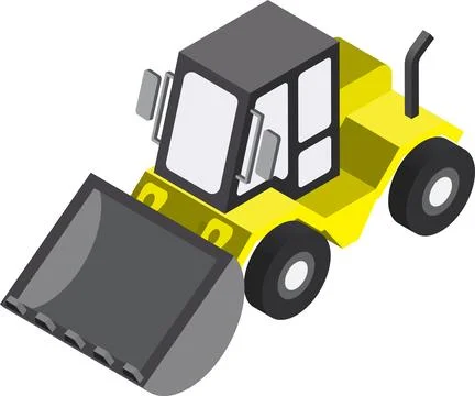 Loader machine illustration in 3D isometric style Stock Illustration
