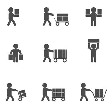 Loader man icons Stock Illustration