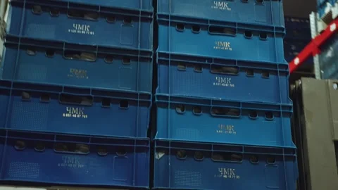 Loader operation in a warehouse, warehouse, storage room Stock Footage 327621505