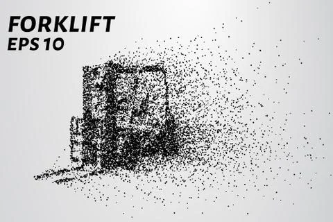 Loader of the particles. Cargo loader consists of small circles. Stock Illustration