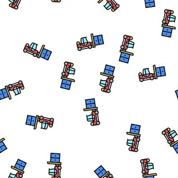 Loader port vector seamless pattern Stock Illustration