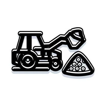 Loader pulling heavy load in construction site Stock Illustration
