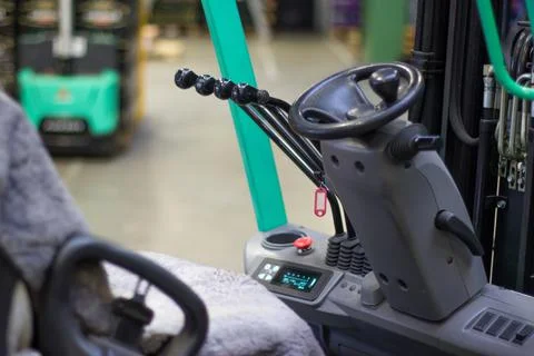 Loader steering with control levers. Stock Photos