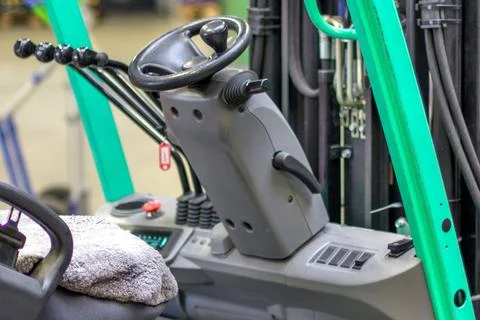 Loader steering with control levers. Stock Photos
