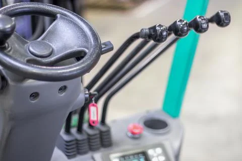 Loader steering with control levers. Foto stock