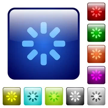 Loader symbol color square buttons Stock Illustration