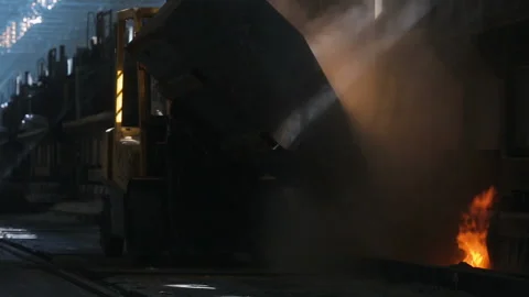 Loader track on the factory Stock Footage 90596476