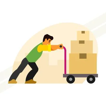 Loader-transporting-boxes Stock Illustration