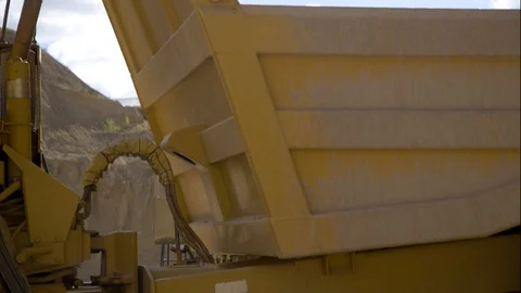 Loader Unloading Sand Close-Up Stock Footage 127035811