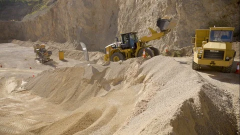 Loader Unloading Sand Stock Footage 127035950
