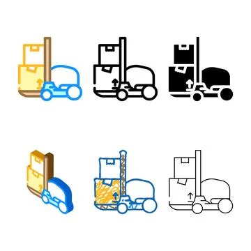 Loader wholesale color icon vector types 스톡 일러스트