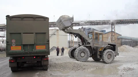 Loader at work in the construction company Stock Footage 27114362