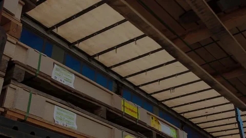 Loader working at warehouse in lumber factory Stock Footage 70694626