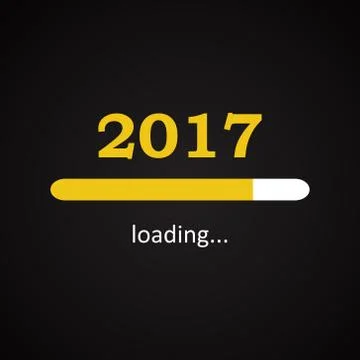 Loading 2017 inscription bar - flat design template, yellow edition Stock Illustration