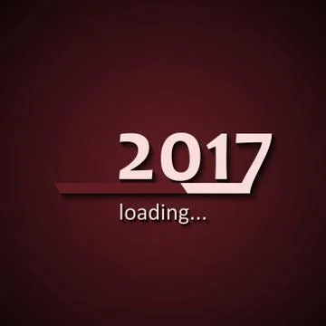 Loading 2017 inscription bar - flat design template, red edition Stock Illustration