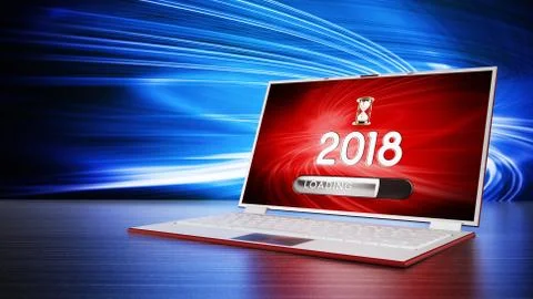 Loading 2018 new year 3D illustration Stock Illustration