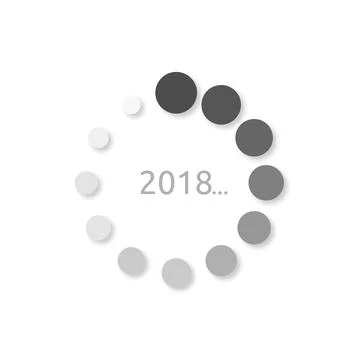 Loading 2018 year with shadow on a white background Stock Illustration