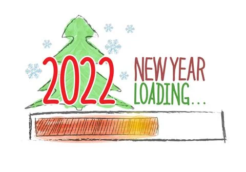 Loading 2021 new year. The load progress indicator is new year. Vector illust Stock Illustration