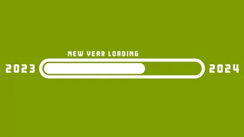 Loading 2023 to 2024 progress bar green screen Animation. Happy new year 20.. Stock Footage 257966007