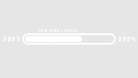 Loading 2023 to 2024 progress bar Alpha channel Animation. Happy new year 2.. Stock Footage 257966010