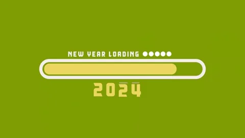 Loading 2023 to 2024 progress bar green screen Animation. Happy new year 20.. Stock Footage 258025144