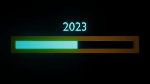 Loading 2023 to 2024 progress bar on bla... | Stock Video | Pond5