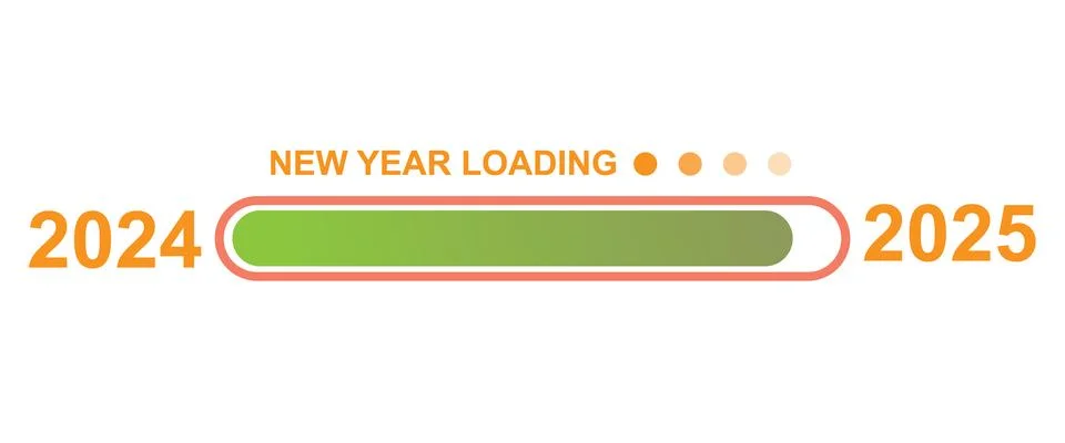 Loading 2023 to 2024 progress bar. Happy new year 2024 welcome. Year changi.. Stock Illustration