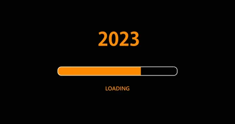 Loading 2023 Happy New Year. Progress bar loading as we approach New Year Stock Footage 226112459