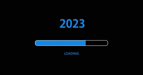Loading 2023 Happy New Year. Progress bar loading as we approach New Year Stock Footage 226120150