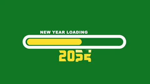 Loading 2024 to 2025 progress bar green screen Animation. Happy new year 20.. Stock Footage 294971901