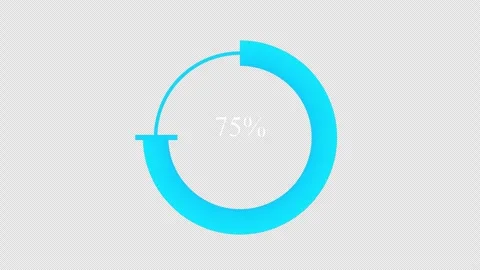 Loading 75 percent line progress loop Animation video transparent backgroun.. Видео 309074345