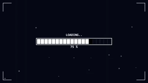 Loading 8 bit retro progress bar animation showing completion percentage in Stock Footage 345662942