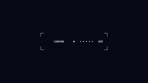 Loading 8 bit retro progress bar with percentage counter on dark background Stock Footage 345662948