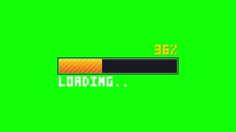 Loading 8 bit retro. Retro 8-bit pixel art loading bar on green screen Stock Footage 342202833